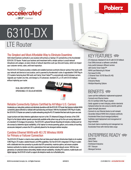 Router LTE Accelerated 6310-DX