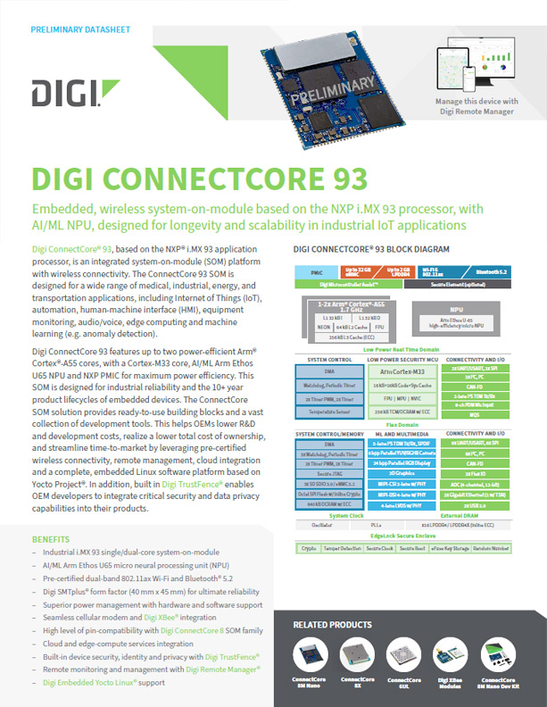 Digi ConnectCore® 93