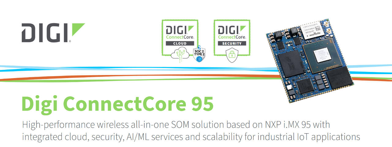 Bezpieczna, inteligentna platforma All in One w systemie modułowym SOM ConnectCore 95 firmy Digi International
