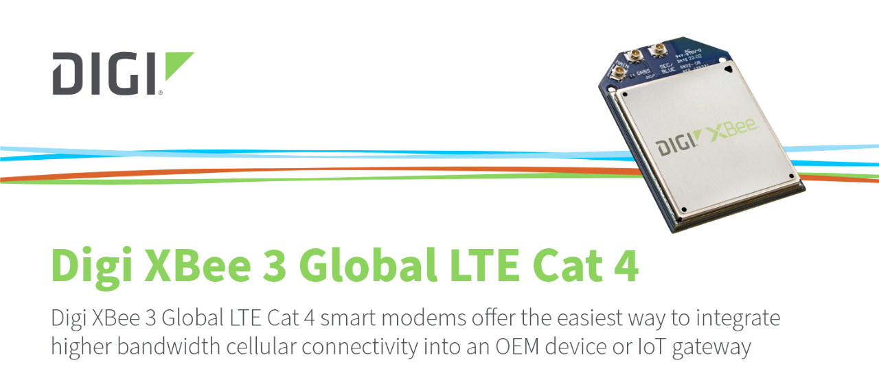 Digi International ogłasza wprowadzenie na rynek modemu komórkowego Digi XBee 3 Global LTE Cat 4 do zastosowań IoT