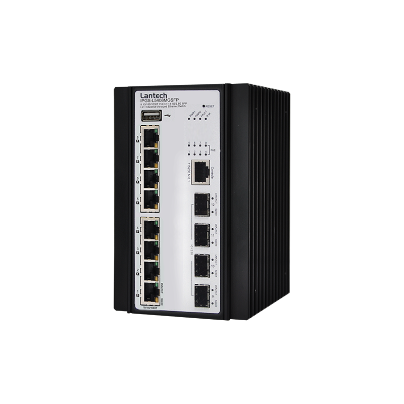 I(P)GS-L5408MGSFP, 8x 10/100/1000T (PoE at/af) + 4x 1G/2.5G SFP L2+ Industrial Managed Ethernet Switch