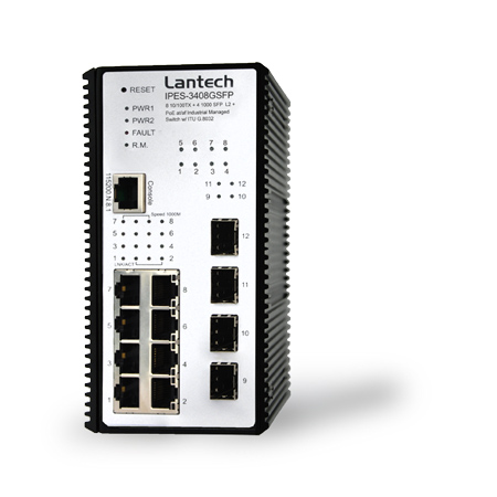 Przemysłowy switch PoE IPES-3408GSFP firmy Lantech