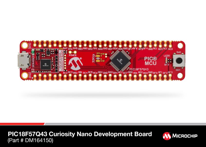 Microchip DM164150 - PIC18F57Q43 Curiosity Nano Evaluation Kit