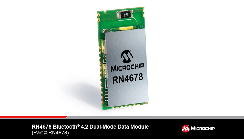 RN4678 nowy energooszczędny, dwutrybowy moduł Bluetooth 4.2 (BLE/BR/EDR) firmy Microchip